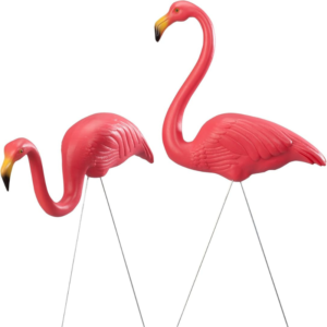 Original Iconic Featherstone Weather Resistant Metal 24 and 34 Inch Flamingo Yard Ornaments