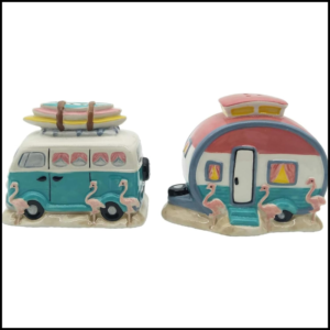Flamingo Van Camper Salt & Pepper Shaker